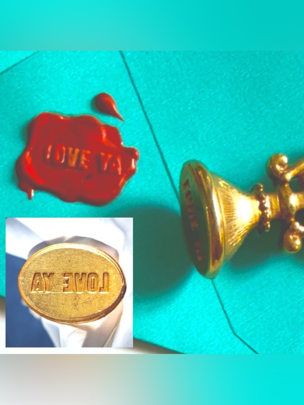 RARE 1970s Hallmark Wax Seal Set LUV YA